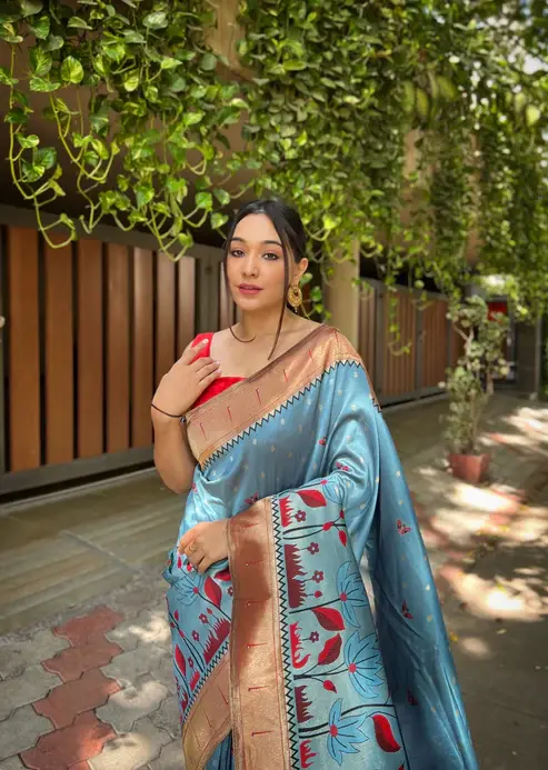 Light Dream Pure Banarasi Paithani Silk Saree